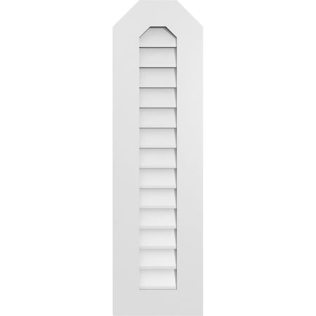 Ekena Millwork Octagonal Top Surface Mount PVC Gable Vent w/ 3-1/2"W x 1"P Standard Frame, 12"W x 42"H GVPOT12X4201SN